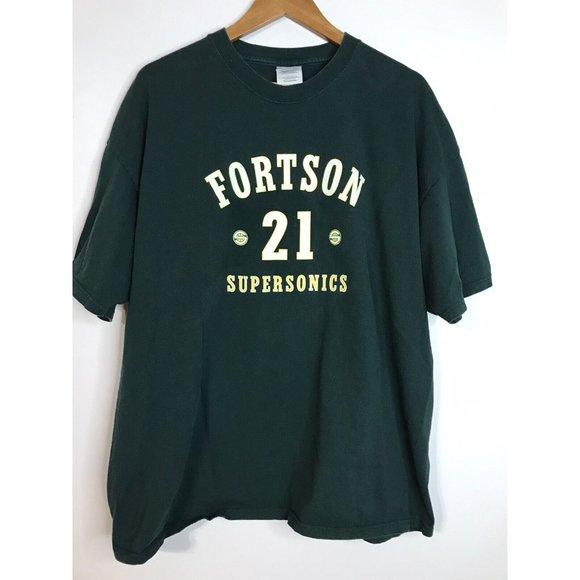 Fortson 21 Seattle Super Sonics Green Men's 2XL T Shirt - Picture 1 of 5